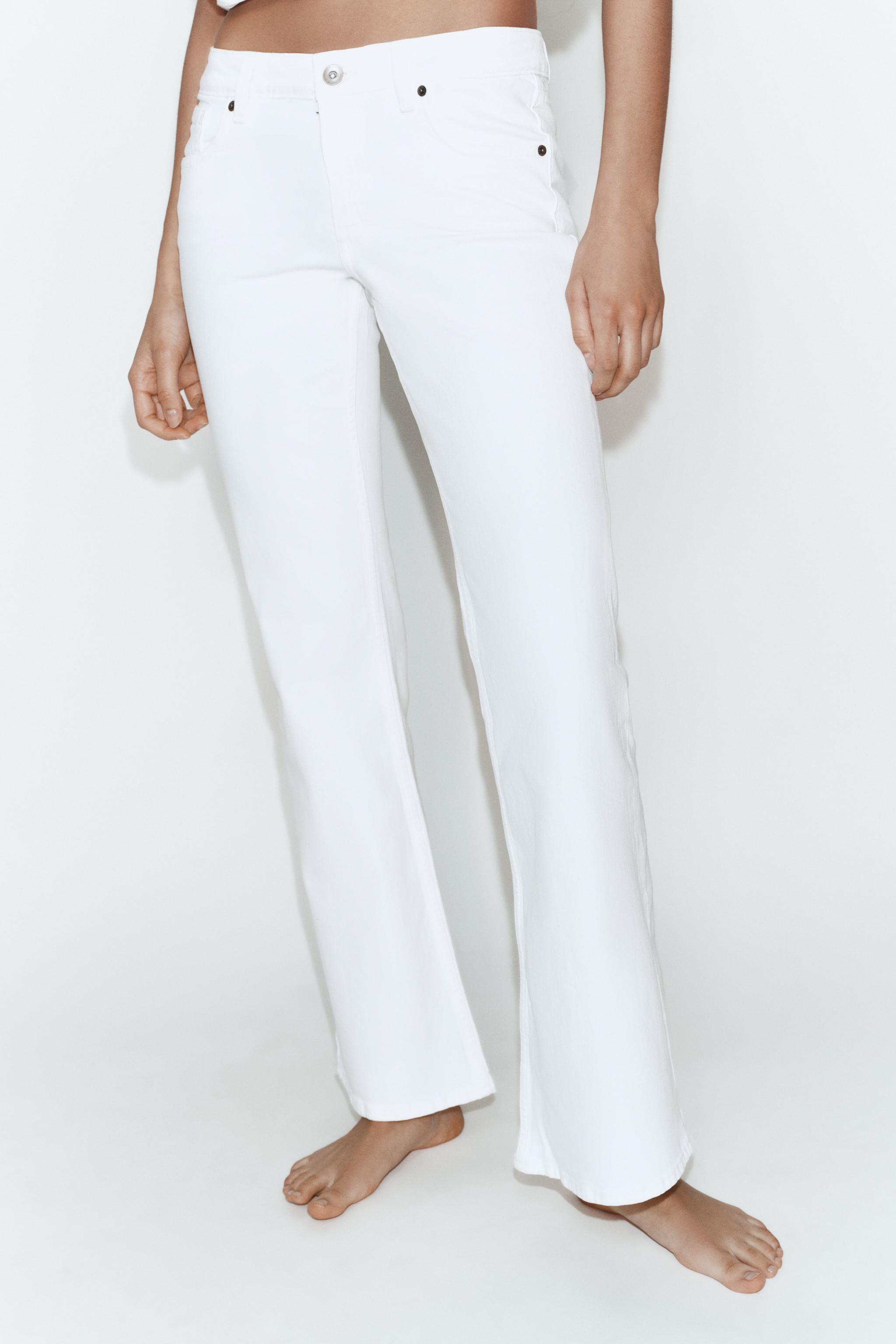 TRF LOW-RISE BOOTCUT JEANS — White