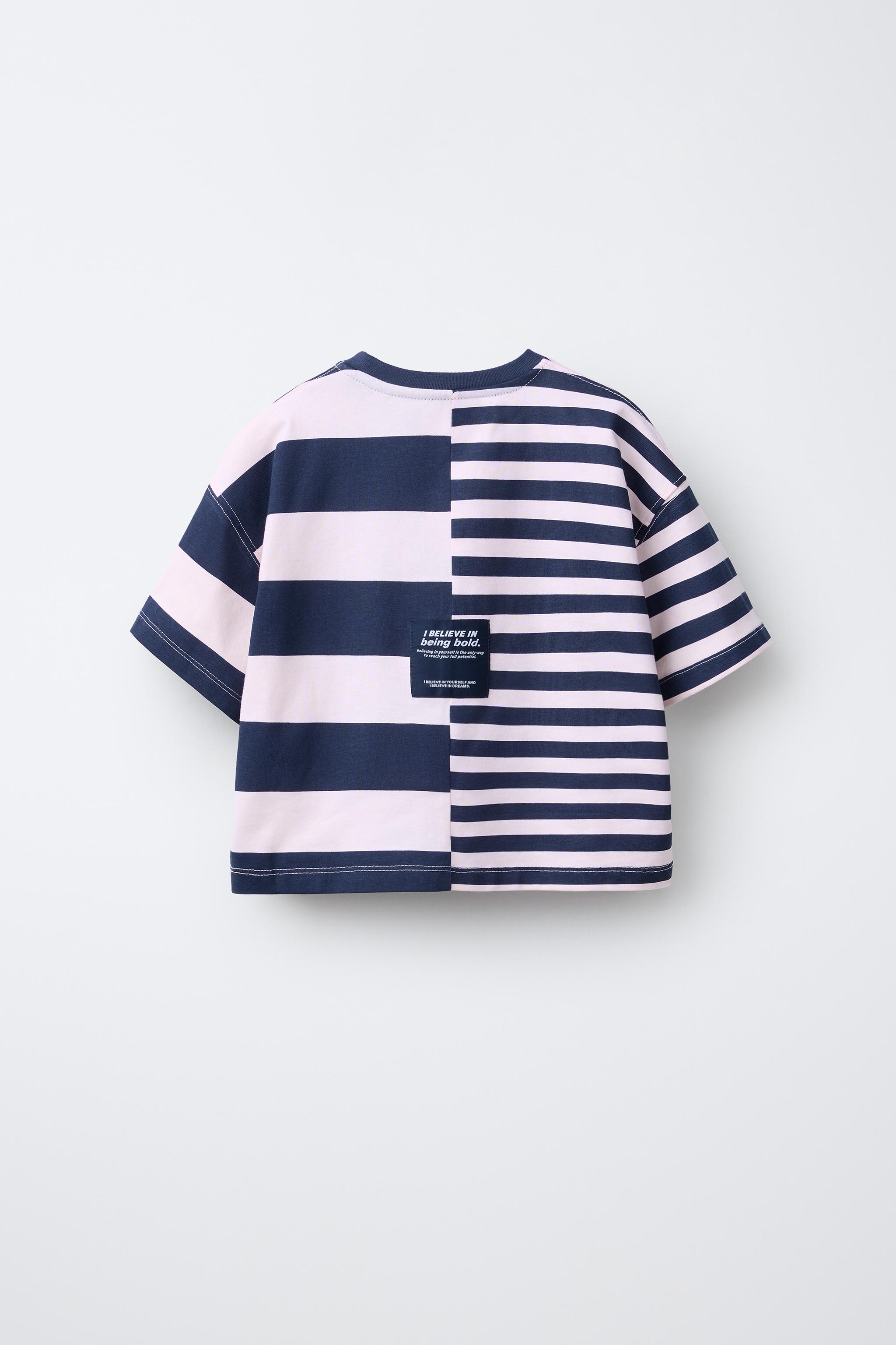 STRIPED TEXT T-SHIRT