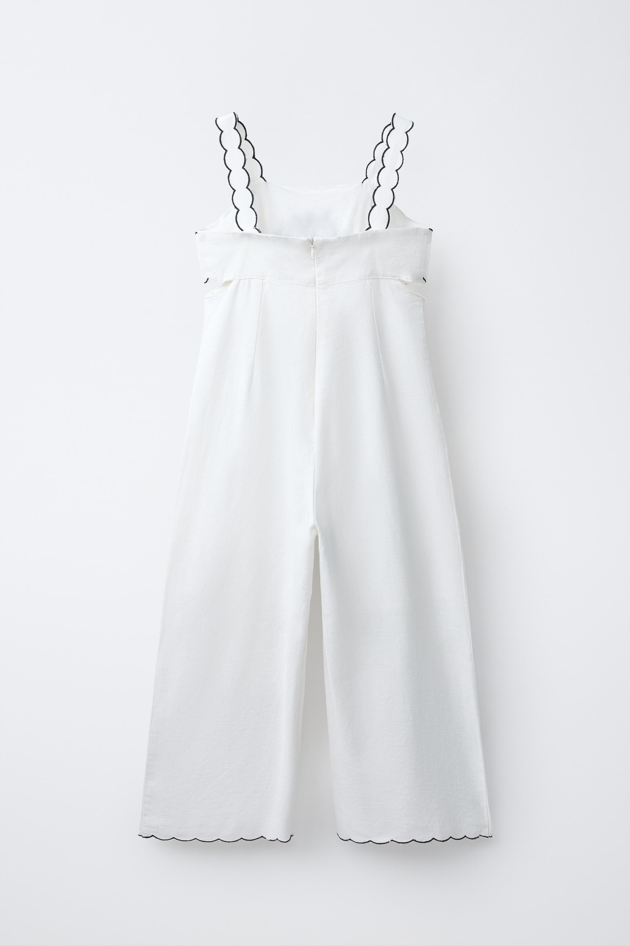 COMBINAISON LONGUE BRODÉE CUT OUT EN COTON ET LIN