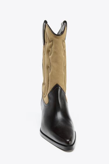 COMBINED LEATHER EMBROIDERED BOOTS - Multicoloured by Zara - Image 6
