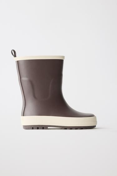 GUMMISTIEFEL IM FARBE BLOCK - Braun von Zara