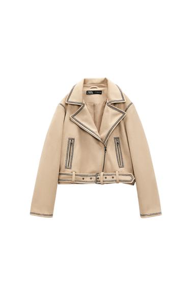 FAUX LEATHER PINAFORE DRESS