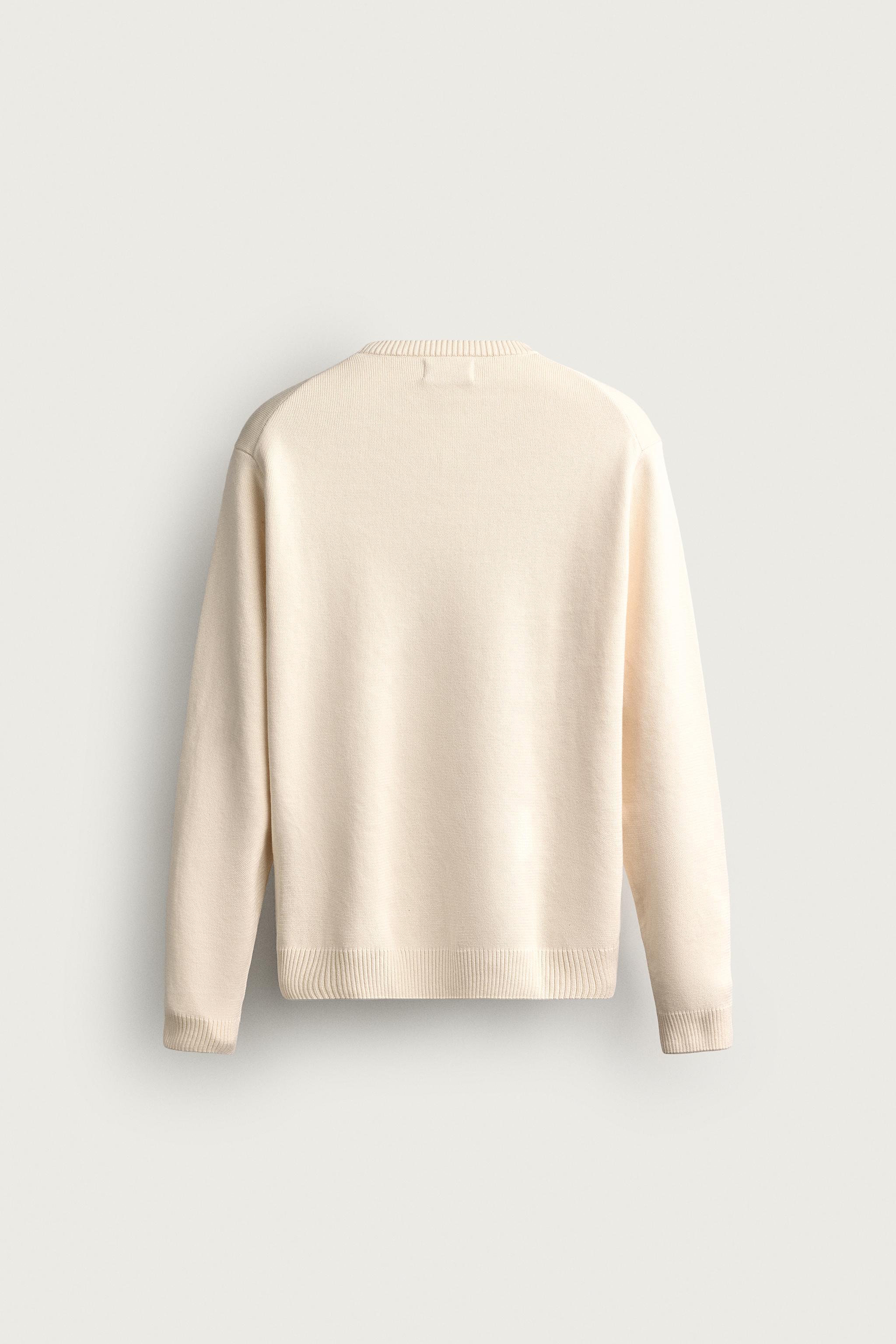 COTTON TEXTURE JUMPER — Ecru