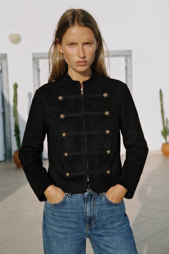 FAUX SUEDE JACKET - Black by Zara - Image 0