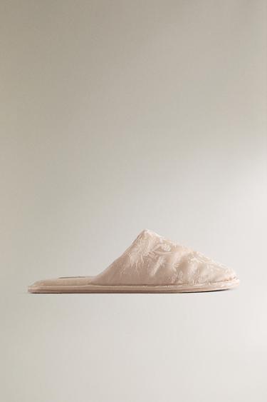 CHINELO TIPO MULES JACQUARD - Marrom-areia da Zara