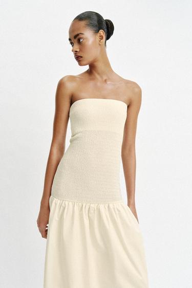 ROBE BUSTIER BIMATIÈRE - Écru de Zara