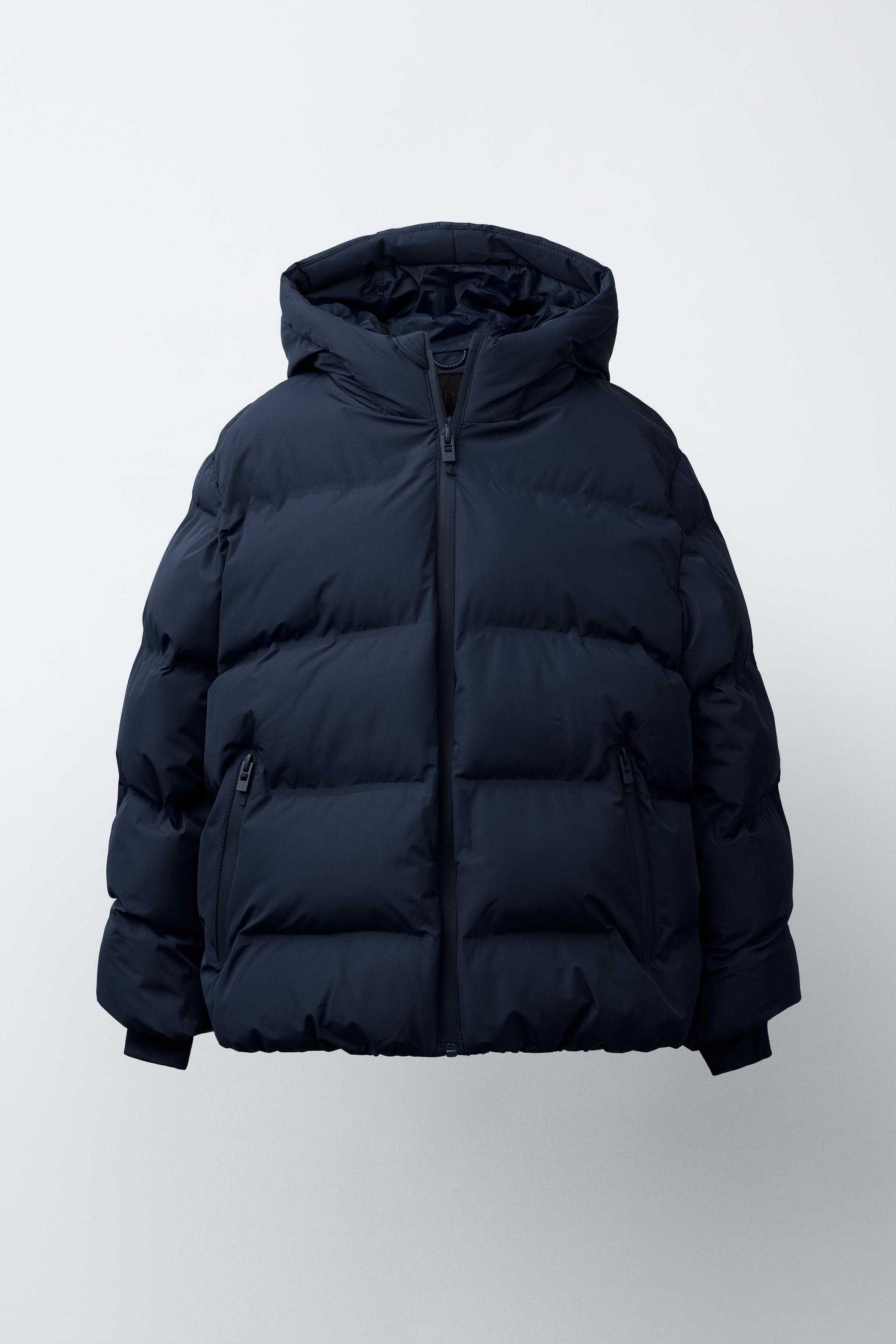 WATER REPELLENT LABEL PUFFER COAT - Green | ZARA United States