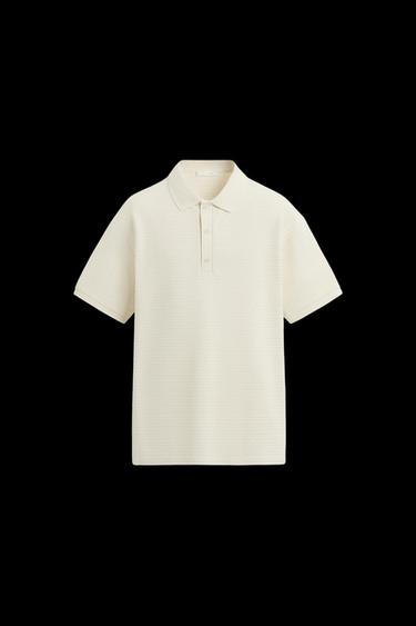 JACQUARD-POLOSHIRT MIT STREIFEN - Cremefarben von Zara - Bild 0