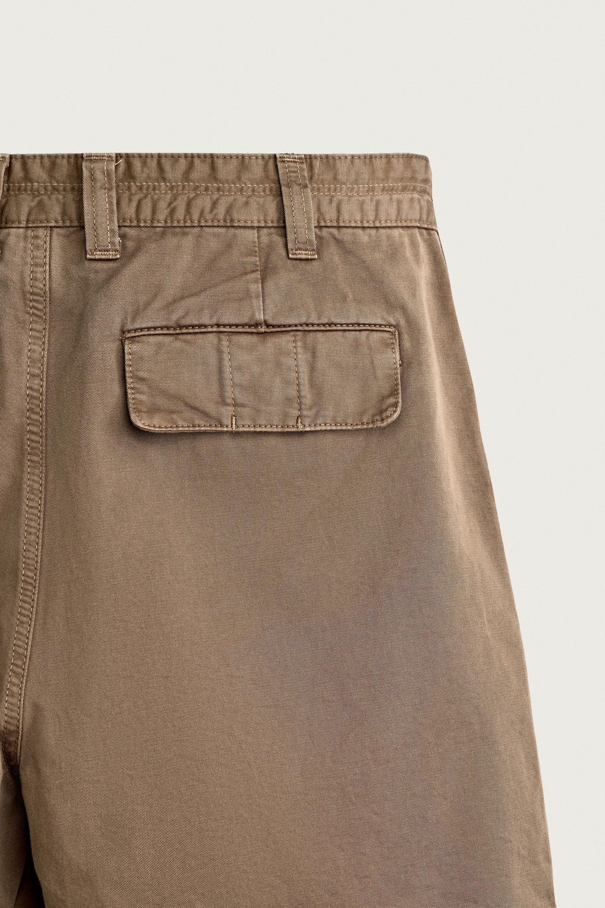 Мужские шорты Zara VINTAGE-WASH BERMUDA SHORTS — фото 9