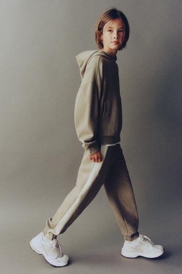 HOODIE AND JOGGER TRACKSUIT WITH TAPING - Beige by Zara