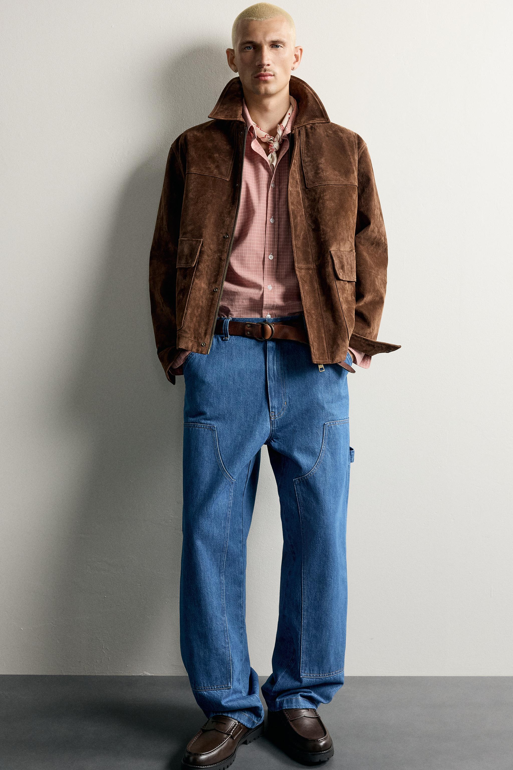 JEANS RELAX FIT BOLSO CARPINTEIRO - Azulão | ZARA Brasil