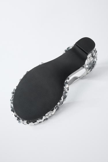 SEQUIN HIGH-HEEL SHOES - Silver by Zara - Image 6