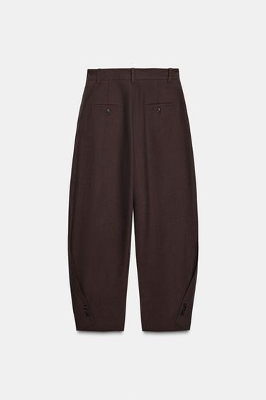 PANTALON À RAYURES ZW COLLECTION - marron chiné de Zara - Image 6