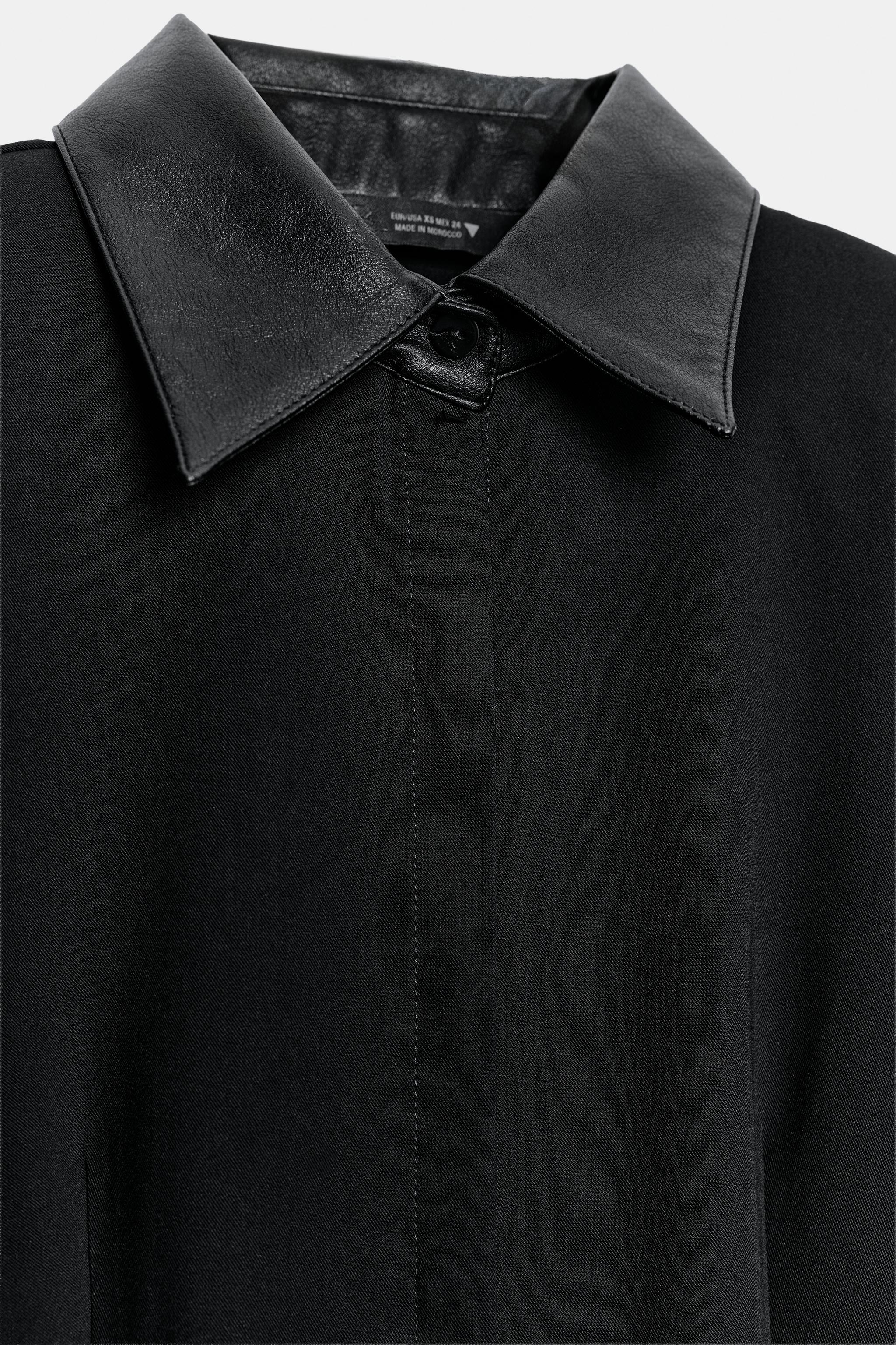 Женские рубашки Zara SHOULDER PAD CONTRAST SHIRT — фото 10