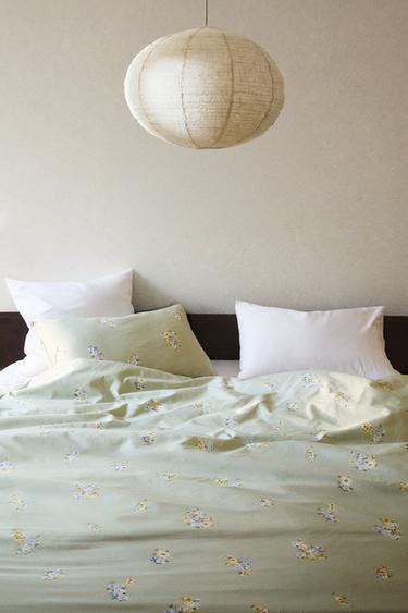 COUETTE SATIN FLEURS SAUVAGES - Vert de Zara - Image 5