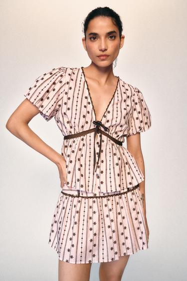 EMBROIDERED SKORT - Pink by Zara