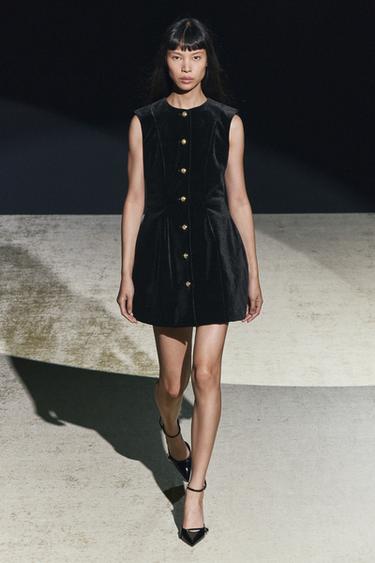 VELVET PEPLUM DRESS ZW COLLECTION - Black by Zara - Image 0