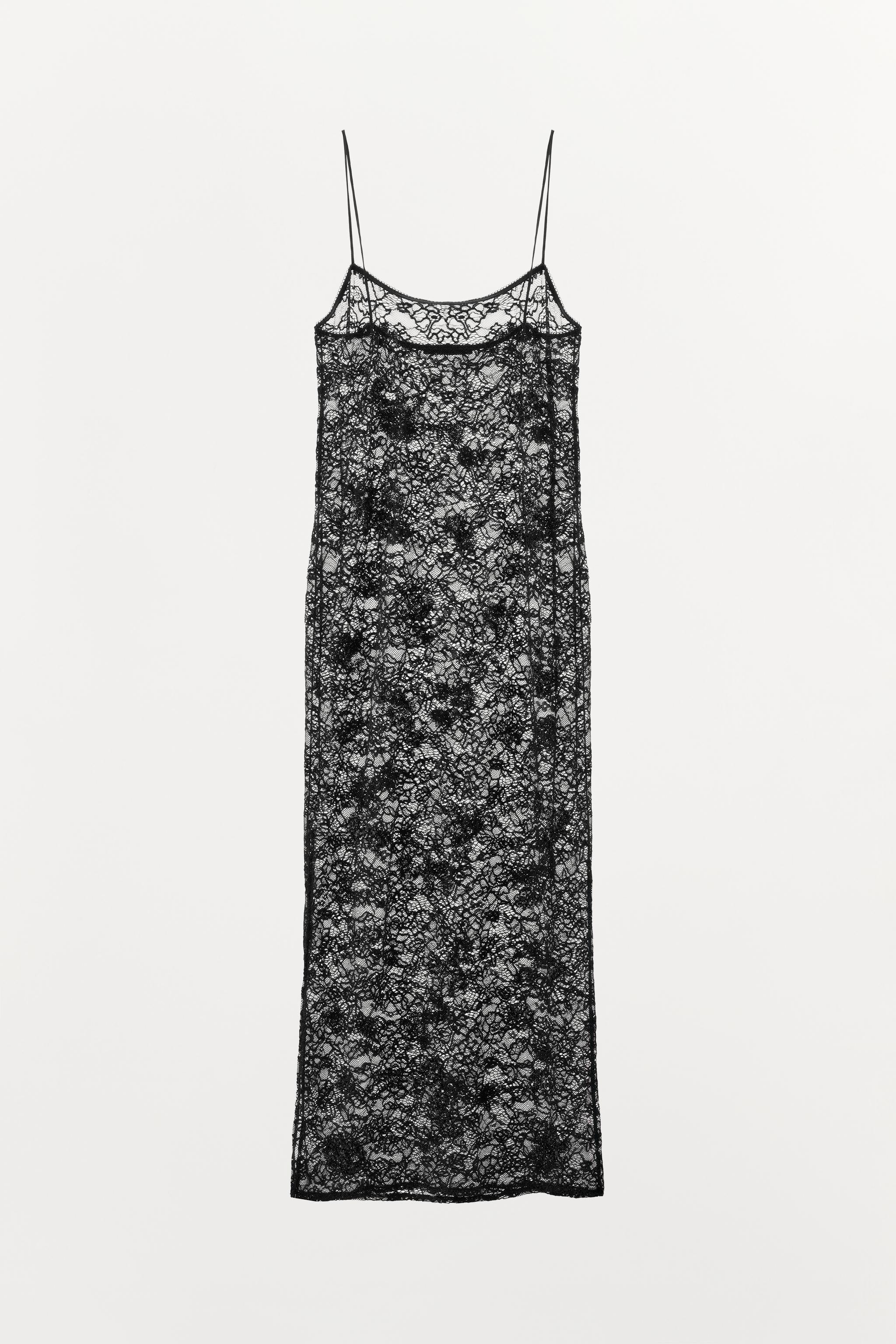 Zara Dantelli Midi Elbise görsel 6