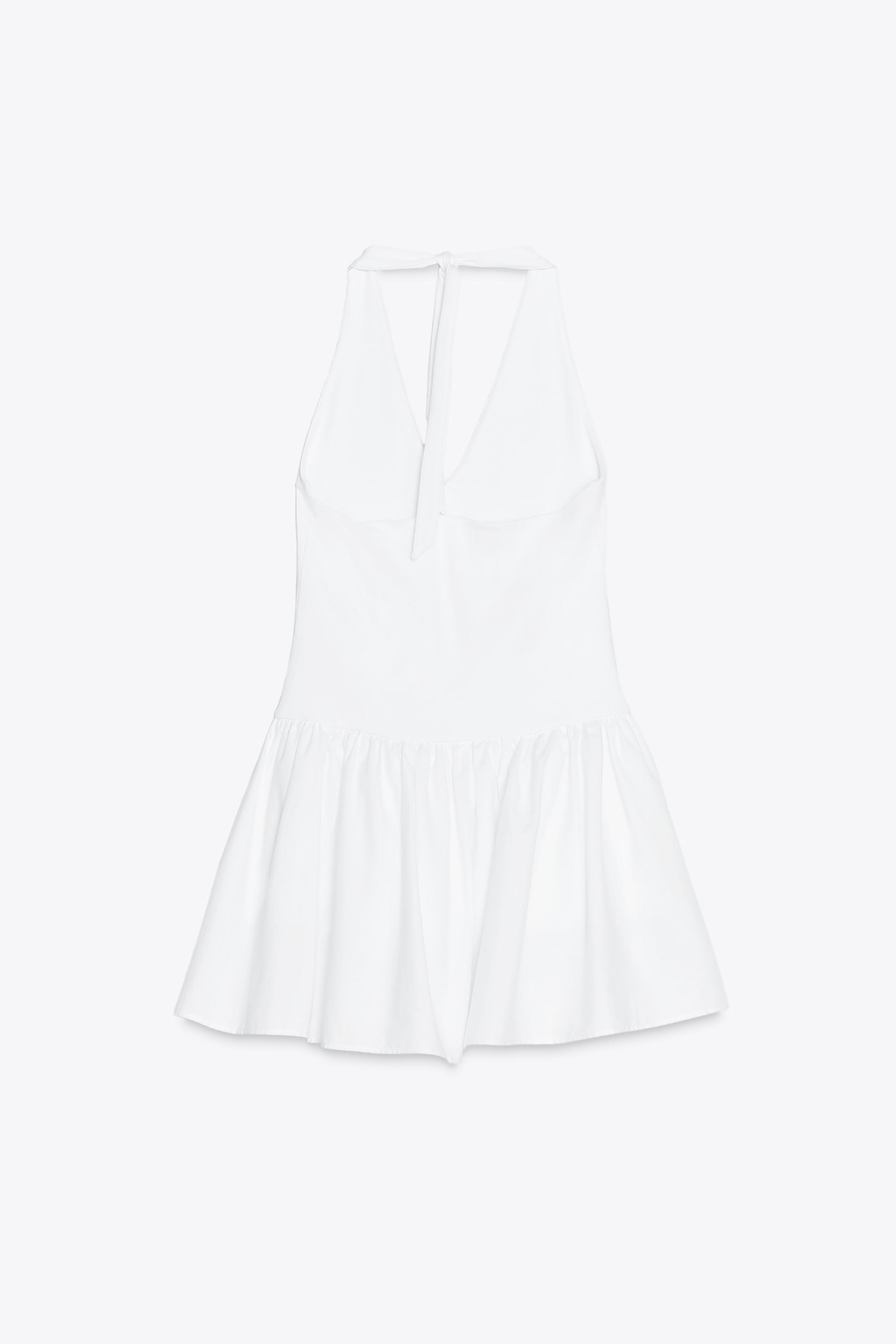 ◆Loulouseoul◆ Dot Halter Dress White Line & Dot Loulou Satin Dress in Cream | REVOLVE