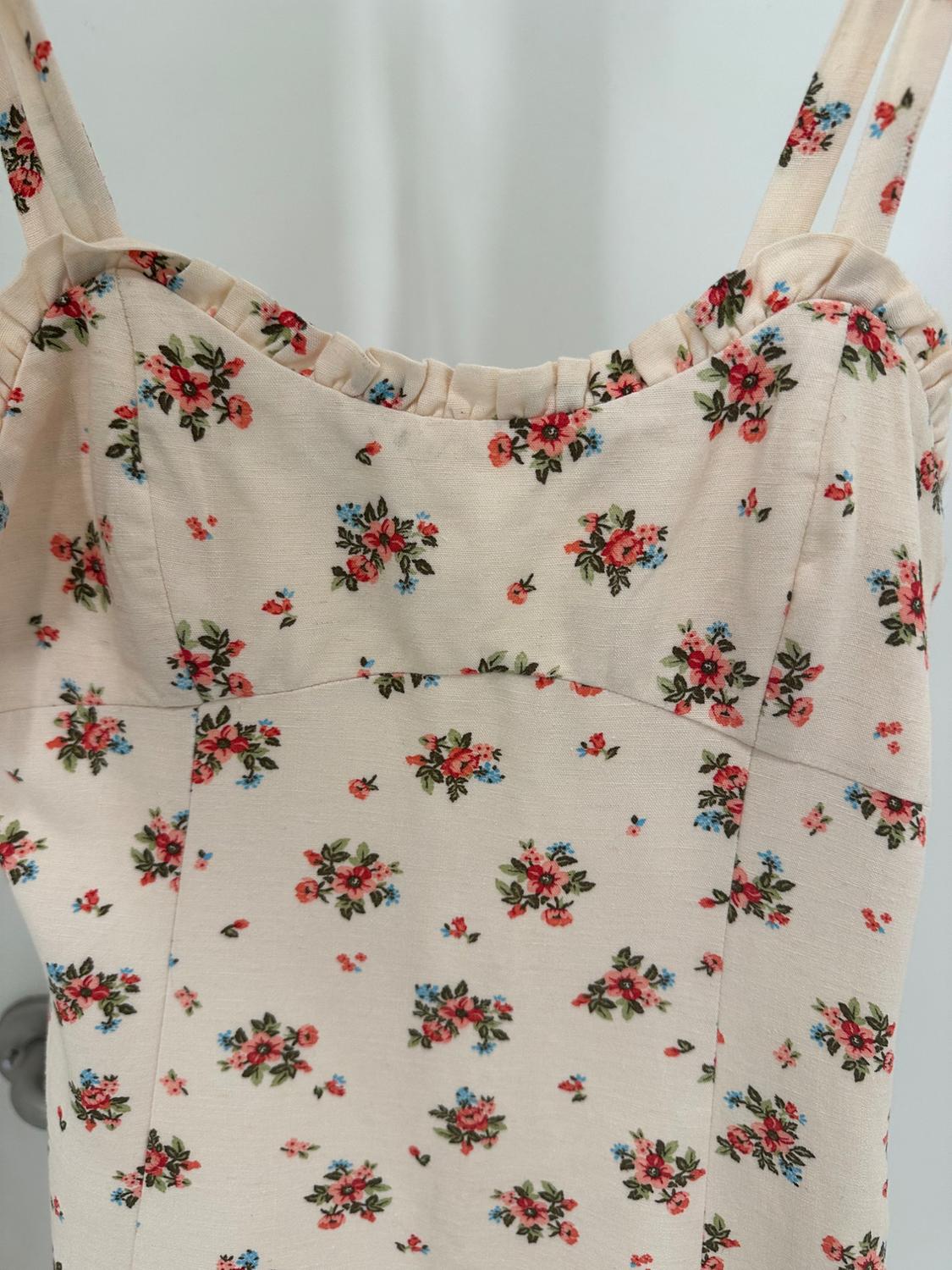 LINEN BLEND FLORAL PRINT DRESS - Image 5