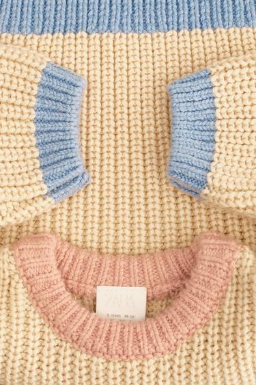 ZARA TIMELESS - CHUNKY KNIT JUMPER WITH CONTRAST TRIMS - Light yellow by Zara - Image 2