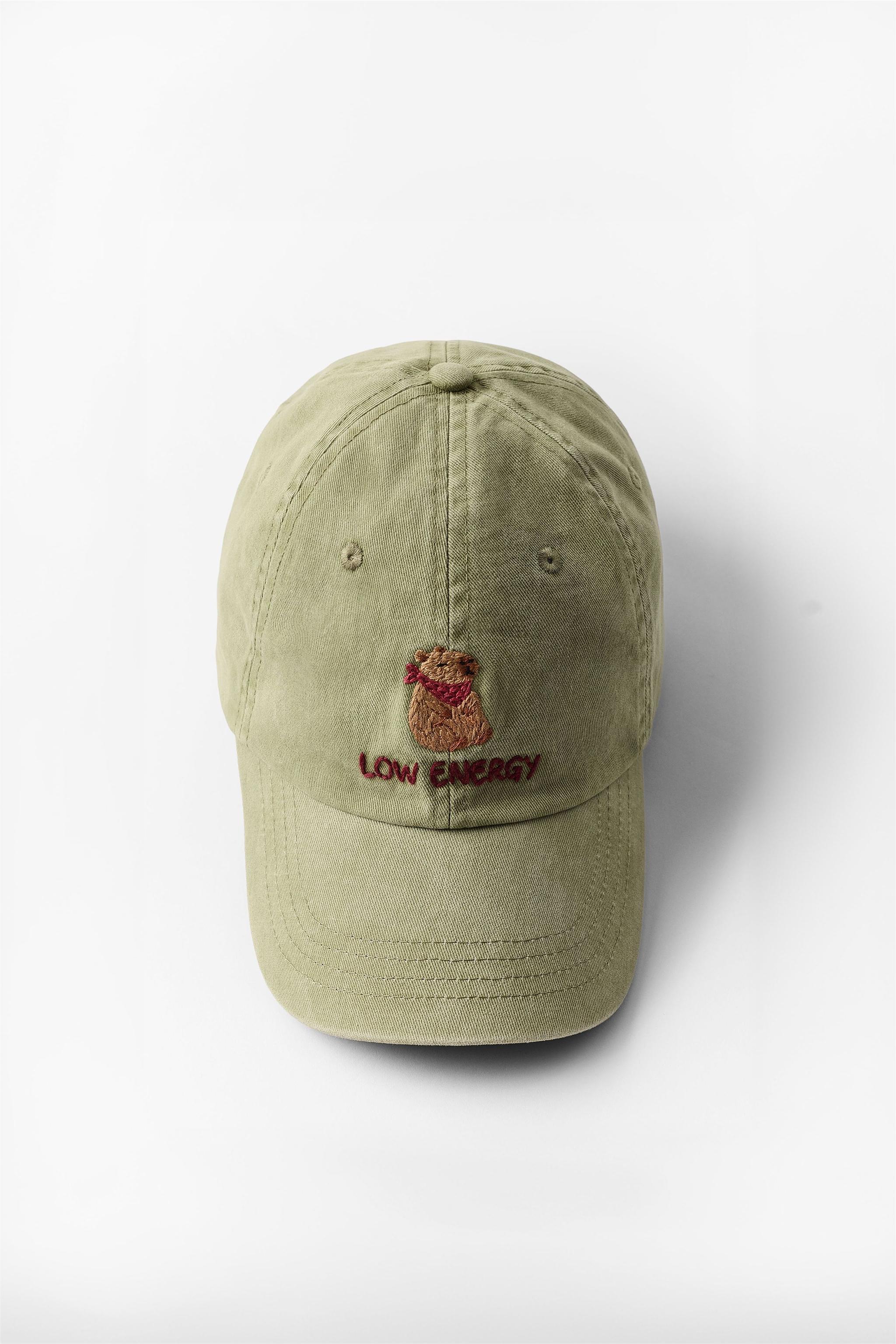CAPYBARA EMBROIDERED TWILL CAP — Light khaki