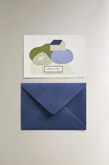 WELCOME BABY DONKEY CARD - Multicoloured by Zara