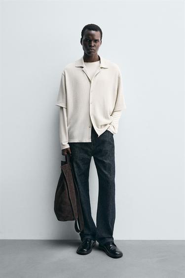 TEXTURED RELAXED FIT SHIRT - Oyster-white by Zara