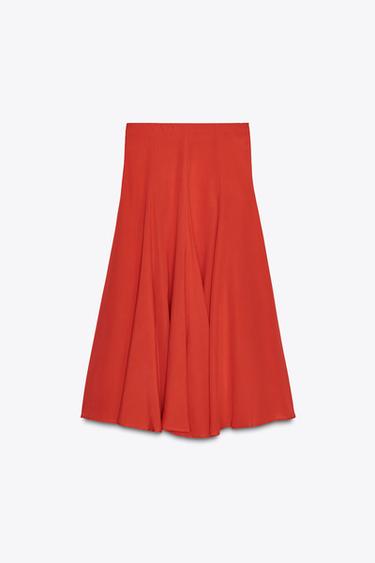 LANGER FLARE-ROCK - Rot / Koralle von Zara