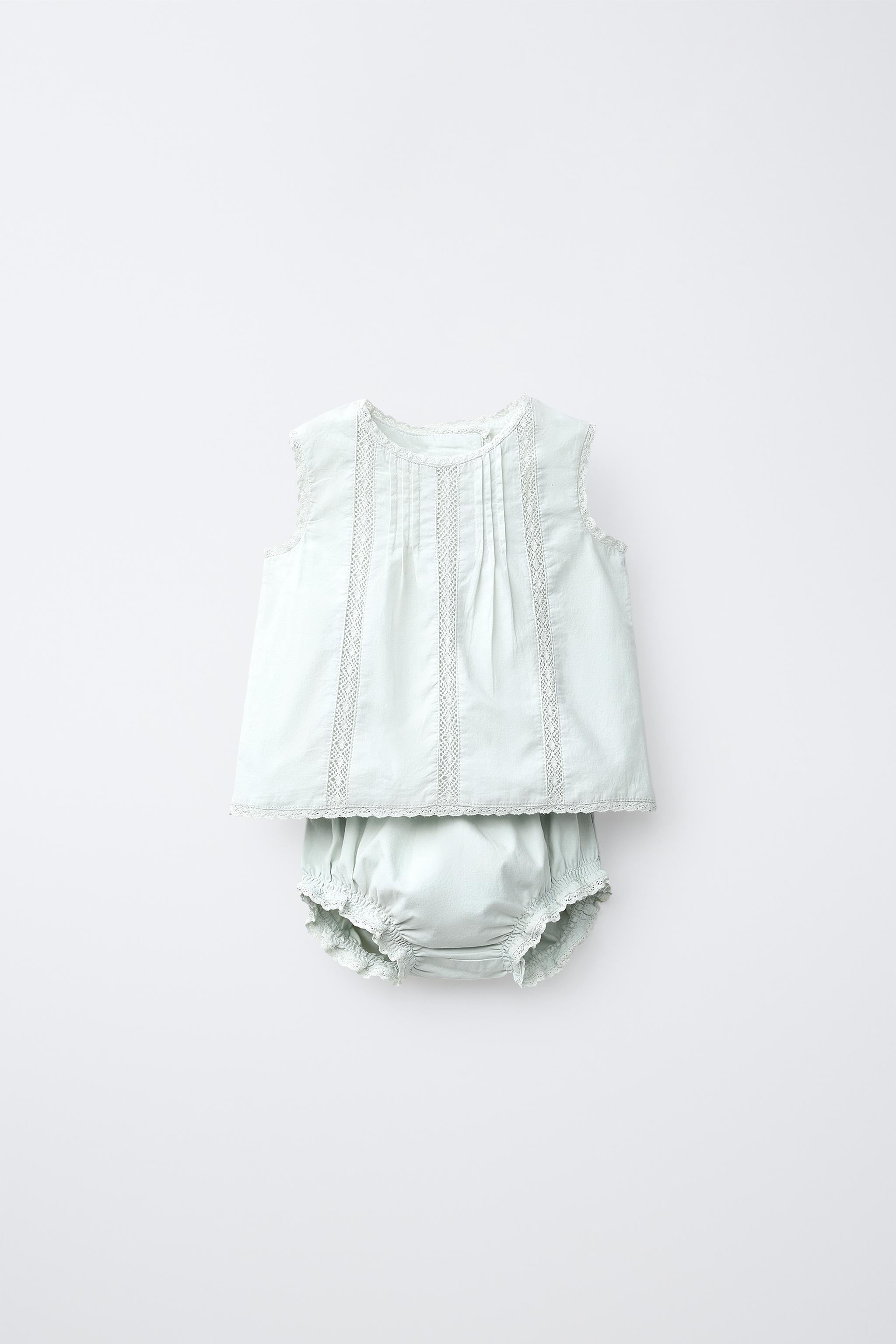 EMBROIDERED SHIRT AND BLOOMERS SET