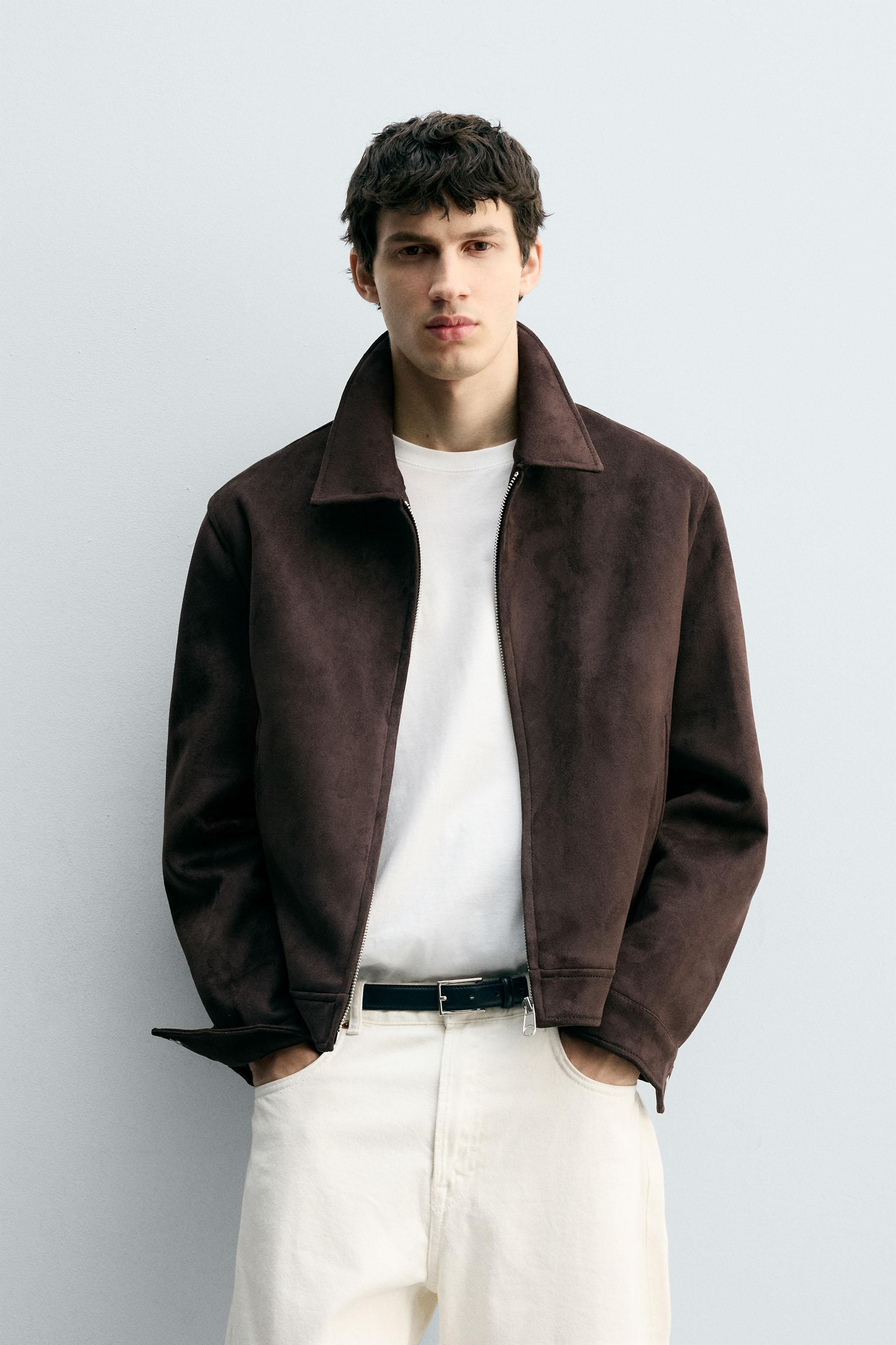 ZARA★ブラック/スエードレザー調ジャケット スエードジャケット | メンズ | ZARA 日本