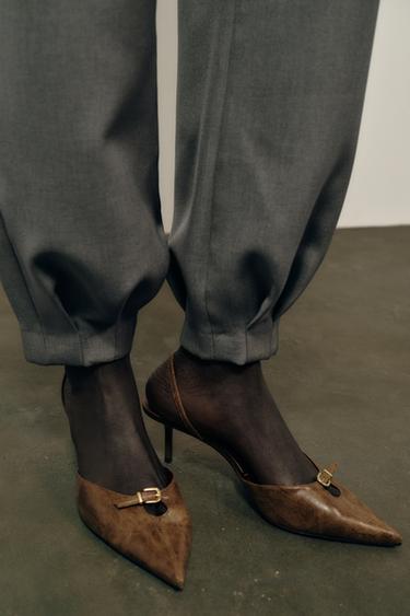 ZAPATO DESTALONADO HEBILLA - Marrón de Zara - Imagen 0