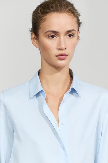 Fluid lyocell shirt — Sky blue 1