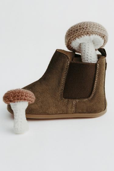 SPLIT SUEDE BAREFOOT BOOTS - Brown by Zara - Image 0