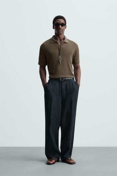 POLO JACQUARD GEOMÉTRICO - Marrón de Zara - Imagen 0