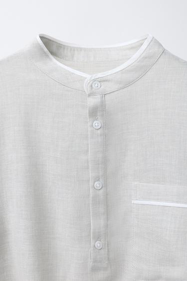 6-14 ANS/ PYJAMA CHEMISE À COL TUNISIEN - Gris chiné de Zara - Image 5