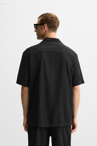 GEOMETRIC JACQUARD SHIRT - Black by Zara - Image 2