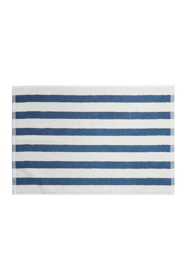 TAPIS DE BAIN RAYURES BICOLORE - Écru / Bleu de Zara