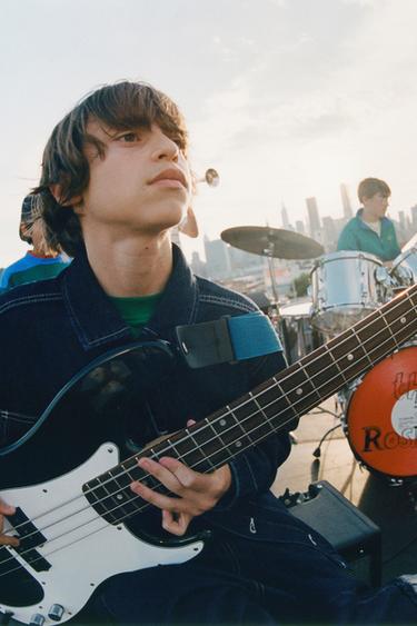 Zara DENIM JACKET WITH LABEL - Navy blue