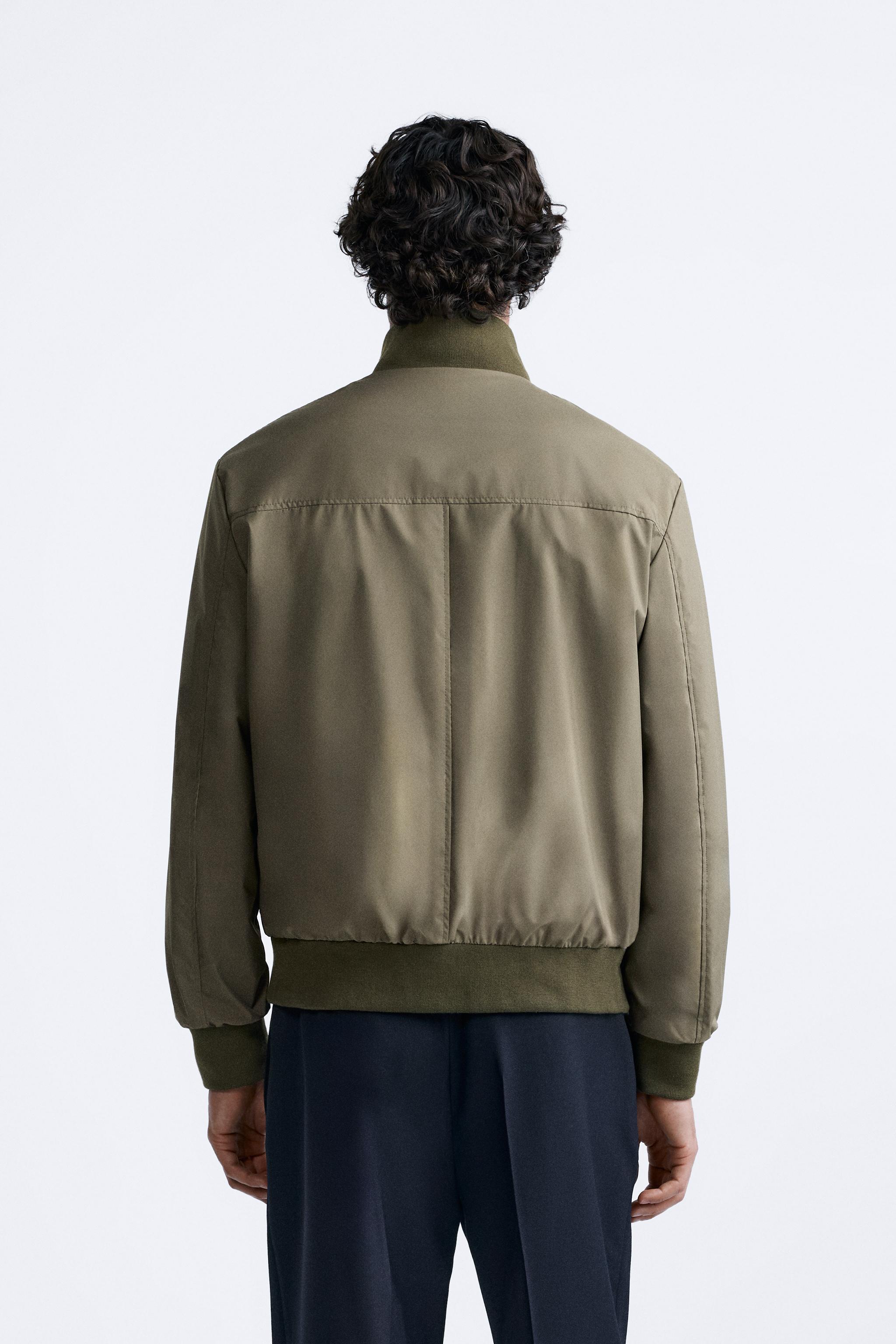 TECHNICAL JACKET WITH CONTRAST COLLAR - Olive green | ZARA United 