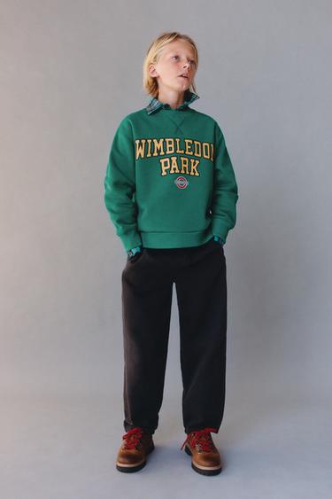 WIMBLEDON PARK TRANSPORT FOR LONDON © SLOGAN SWEATSHIRT - Green by Zara