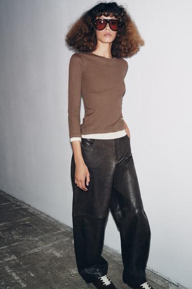 MAGLIETTA DOPPIA IN COTONE SUPIMA® - Marrone di Zara