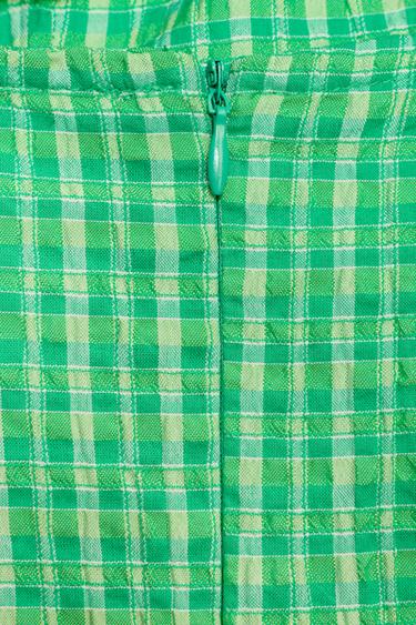 GINGHAM SHORT DRESS - Greens by Zara - Image 7