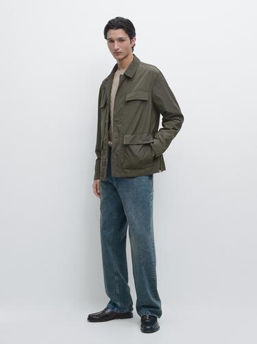 Chaqueta ligera bolsillos - Khaki de Zara - Imagen 0