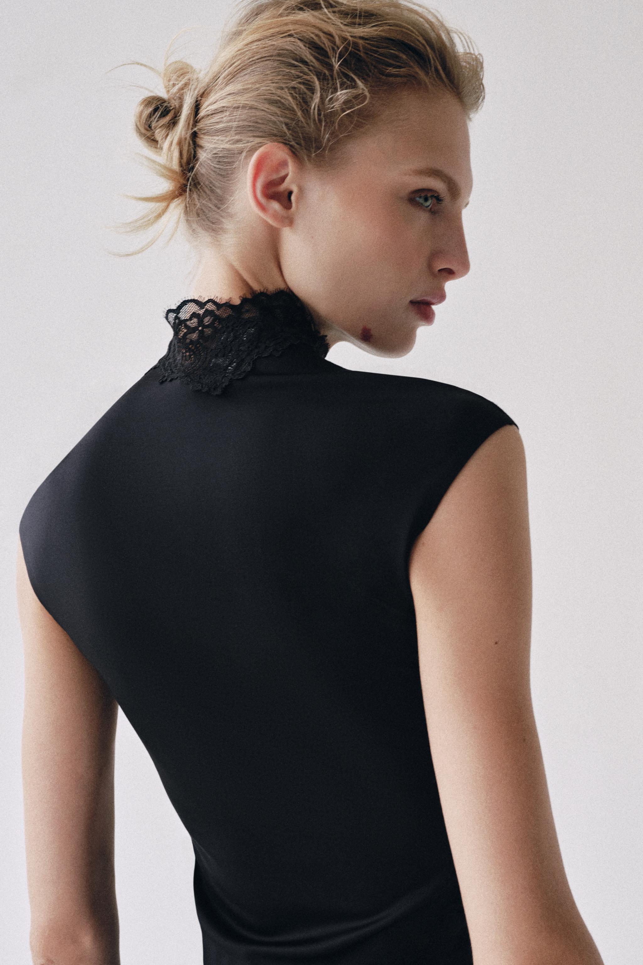 LACE MOCK-NECK TOP