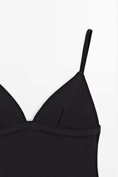 Shimmery triangle swimsuit — Black 2
