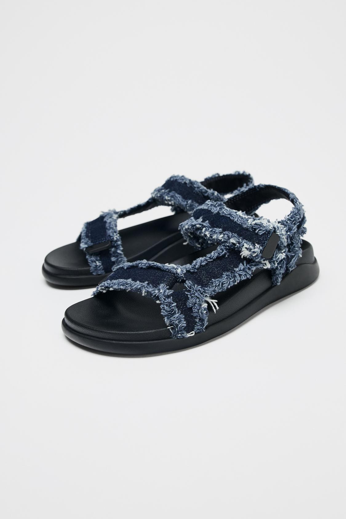 DENIM PLATFORM SANDALS