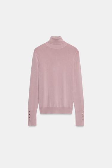 BASIC-STRICKPULLOVER MIT STEHKRAGEN - Rosa pudrig von Zara