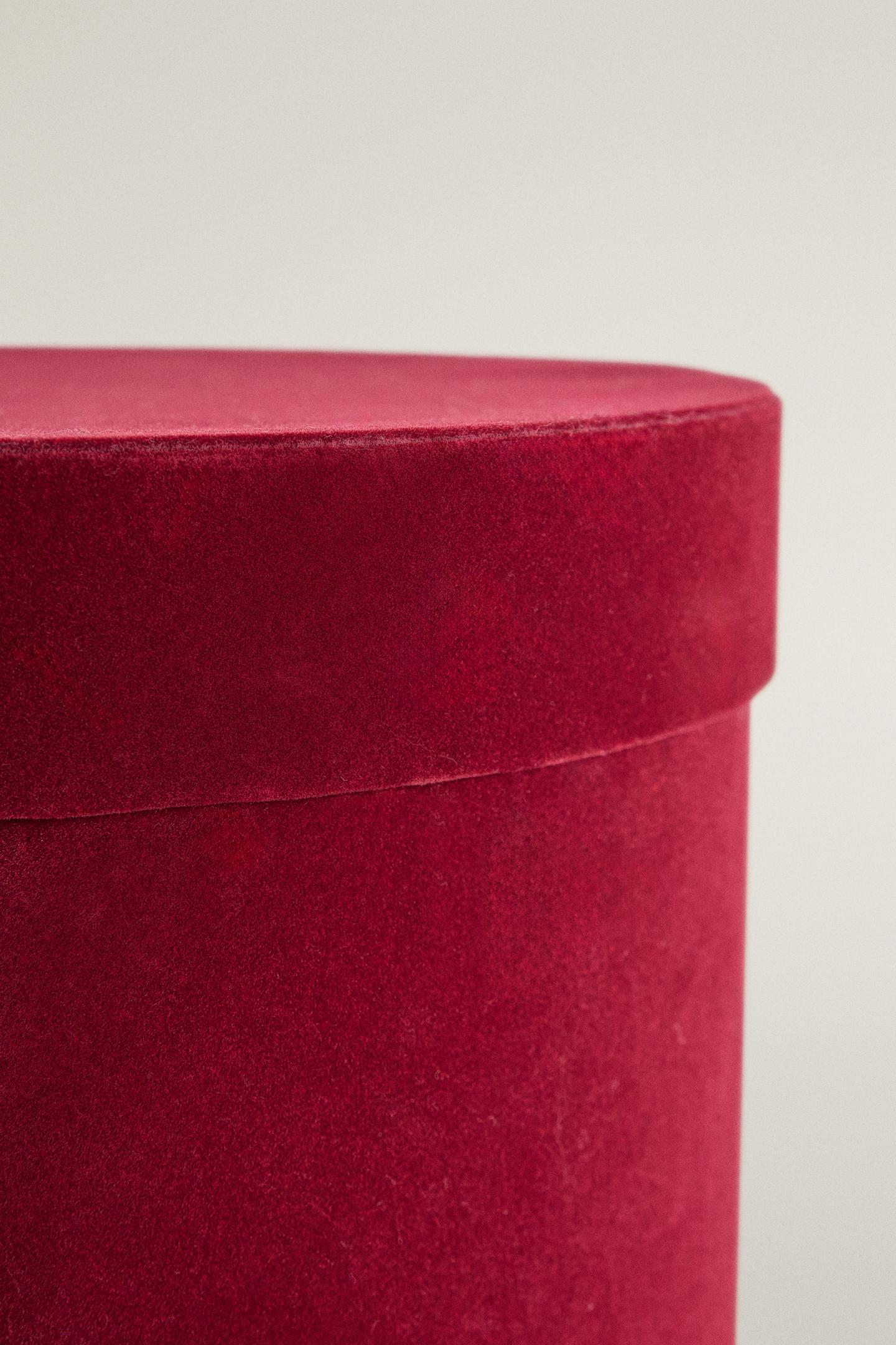 Zara Christmas Velvet Round Box, цвет: Красный — фото 3