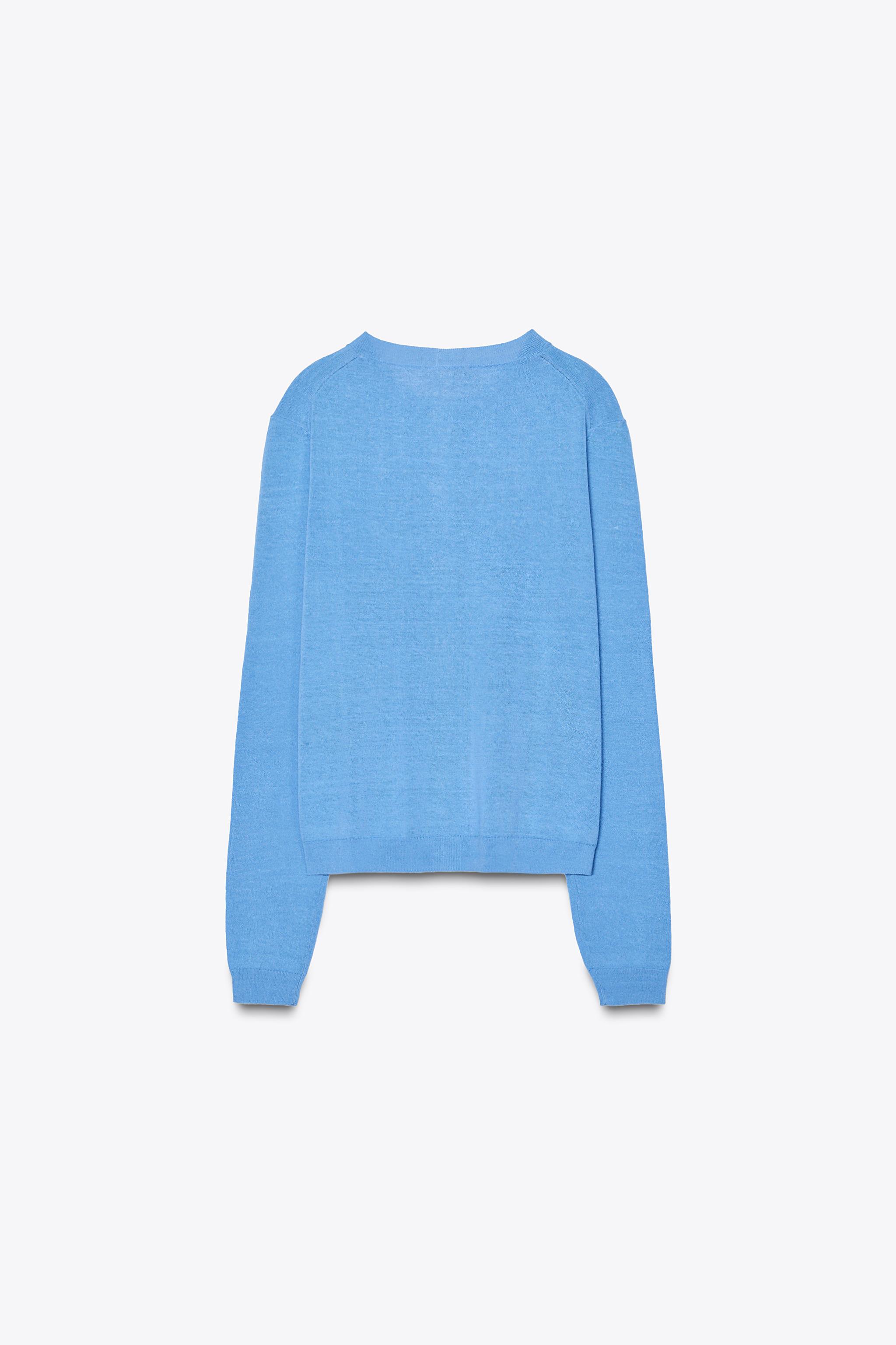 インターシャニットジャケット - ブルー | ZARA Japan / 日本